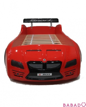 Кровать-машина со спойлером красная Turbo V9 Gencecix
