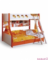 Кровать двухъярусная бело-оранжевая Milli Willi