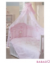 Комплект в кроватку Сабина 7 предметов розовый Золотой Гусь