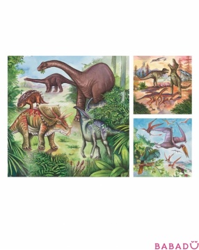 Пазл Увлекательный мир динозавров 3х49 шт Ravensburger
