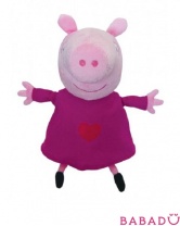 Мягкая игрушка Свинка Пеппа с сердечком 30 см (Peppa Pig)
