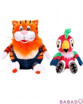 Набор из 2-х мягких игрушек Кот и Попугай Кеша Мульти-Пульти