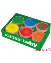 Пальчиковые краски baby 6 x 250 мл 6 цветов Alpino (Альпино)