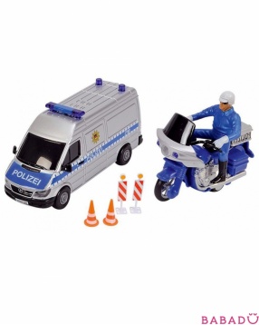 Полицейская машинка, мотоцикл и дорожные знаки Simba Dickie (Симба Дики)