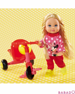 Кукла Еви Minnie Mouse на велосипеде Simba (Симба) в ассорт.