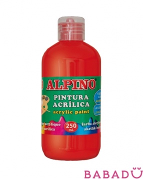 Акриловая краска 250 мл красная Alpino (Альпино)
