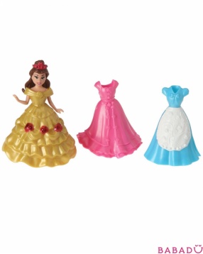 Набор с мини-куклой Белль и 2 дополнительных наряда Принцессы Disney Mattel (Маттел)