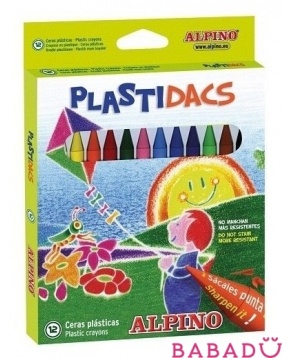 Пластиковые цветные карандаши Plastidacs 12 цветов Alpino (Альпино)