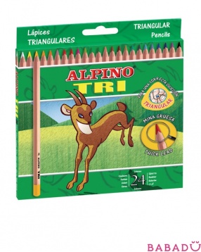 Цветные трёхгранные карандаши TRI 24 цвета Alpino (Альпино)