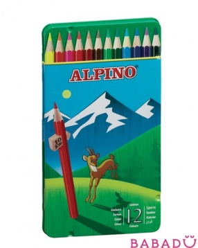 Цветные шестигранные карандаши 12 цветов Alpino (Альпино)