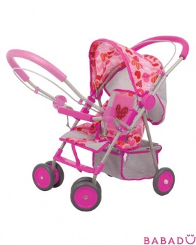 Розовая коляска для куклы с сердечком Gulliver (Гулливер)