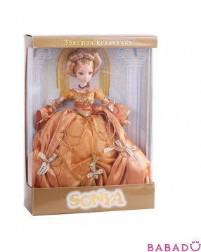 Куколка Sonya в роскошном золотом бальном платье Золотая коллекция от 3 лет