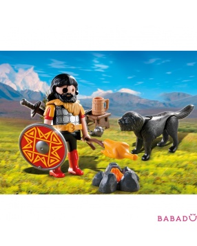 Варвар с собакой и костром Playmobil (Плеймобил)
