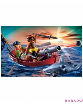 Пиратская лодка и акула Playmobil (Плеймобил)