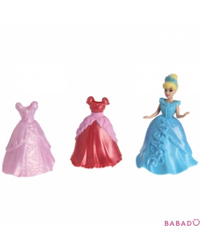 Подарочный набор с мини-куклой Принцесса Золушка и 2 дополнительных наряда (Mattel Disney Princess)