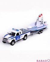 Машина Полиция/Милиция с лодкой Технопарк