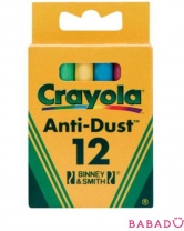12 цветных мелков с пониженным выделением пыли Crayola (Крайола)