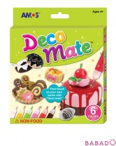 Набор витражных красок Deco mate 6 цв Amos
