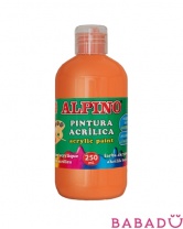 Акриловая краска 250 мл оранжевая Alpino (Альпино)