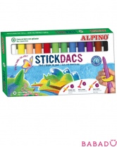 Восковые акварельные карандаши Stickdacs в пластиковом корпусе, 12 цветов, Alpino (Альпино)
