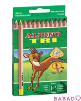 Цветные трёхгранные карандаши TRI 12 цветов Alpino (Альпино)