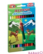 Цветные двухсторонние карандаши double с эффектом 12=24 цвета Alpino (Альпино)