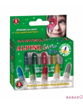 Набор карандашей для макияжа с блестками в форме помады 5 цветов Alpino (Альпино)