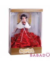Куколка Sonya принцесса в красном платье с меховым палантином Золотая коллекция от 3 лет