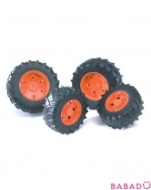 Шины для системы сдвоенных колес с оранжевыми дисками Bruder (Брудер)
