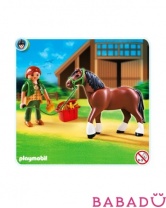Шайрская лошадь со стойлом Playmobil (Плеймобил)