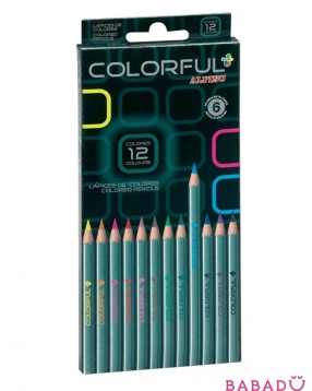 Цветные шестигранные карандаши Colorful 12 цветов Alpino (Альпино)