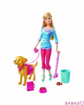 Кукла Barbie выгуливает собаку Mattel (Маттел)