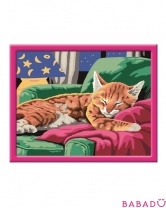 Раскраска по номерам Спящий котенок Ravensburger