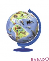 3D Пазл Глобус с редкими животными 180 эл. Ravensburger