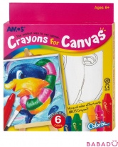 Краски Три в одном, 6 цветов и трафарет Дельфин Amos с 5-ти лет