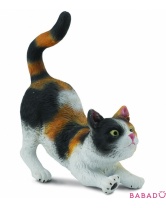 Кошка трехцветная потягивающаяся S Collecta (Коллекта)