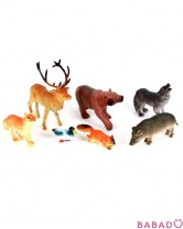 Набор из 7 лесных животных на картоне Играем вместе