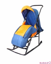 Санки-коляска Шустрик Имго-6 сине-оранжевые R-Toys