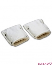 Муфты-рукавички на коляску меховые белые Чудо-Чадо
