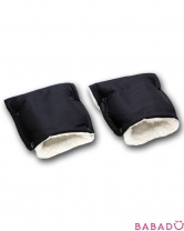 Муфты-рукавички на коляску меховые черные Чудо-Чадо