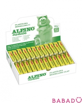 Пластилин зеленый 24*50 гр Alpino (Альпино)