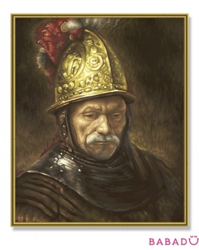 Раскраска по номерам 40х50 Мужчина в золотом шлеме Schipper (Шиппер)