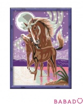 Раскраска по номерам Лошадь с жеребенком Ravensburger