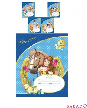 Тетрадь в клетку 12 листов Принцессы Disney Росмэн (Rosman) в ассортименте