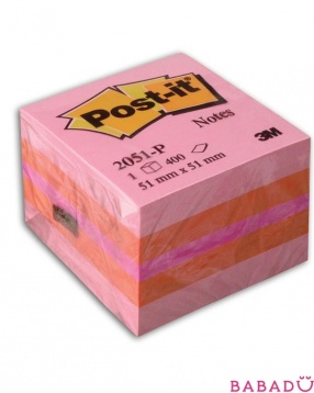 Бумага для заметок Мини-куб розовый 3М