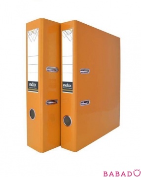 Папка-регистратор ламинированная Colourplay 80 мм неоновая оранжевая Index