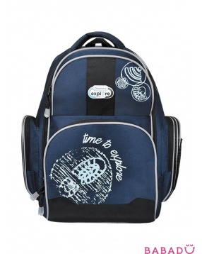Рюкзак школьный Discovery с рельефной анатомической спинкой тёмно-синий  Action!