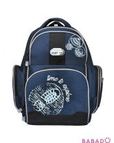Рюкзак школьный Discovery с рельефной анатомической спинкой тёмно-синий  Action!