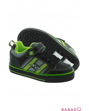 Кроссовки роликовые двухколесные X2 Bolt черно-серо-зеленые Heelys (Хилис)