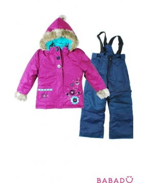 Зимний костюм для девочки розовый/голубой/синий Peluche et Tartine 104 см
